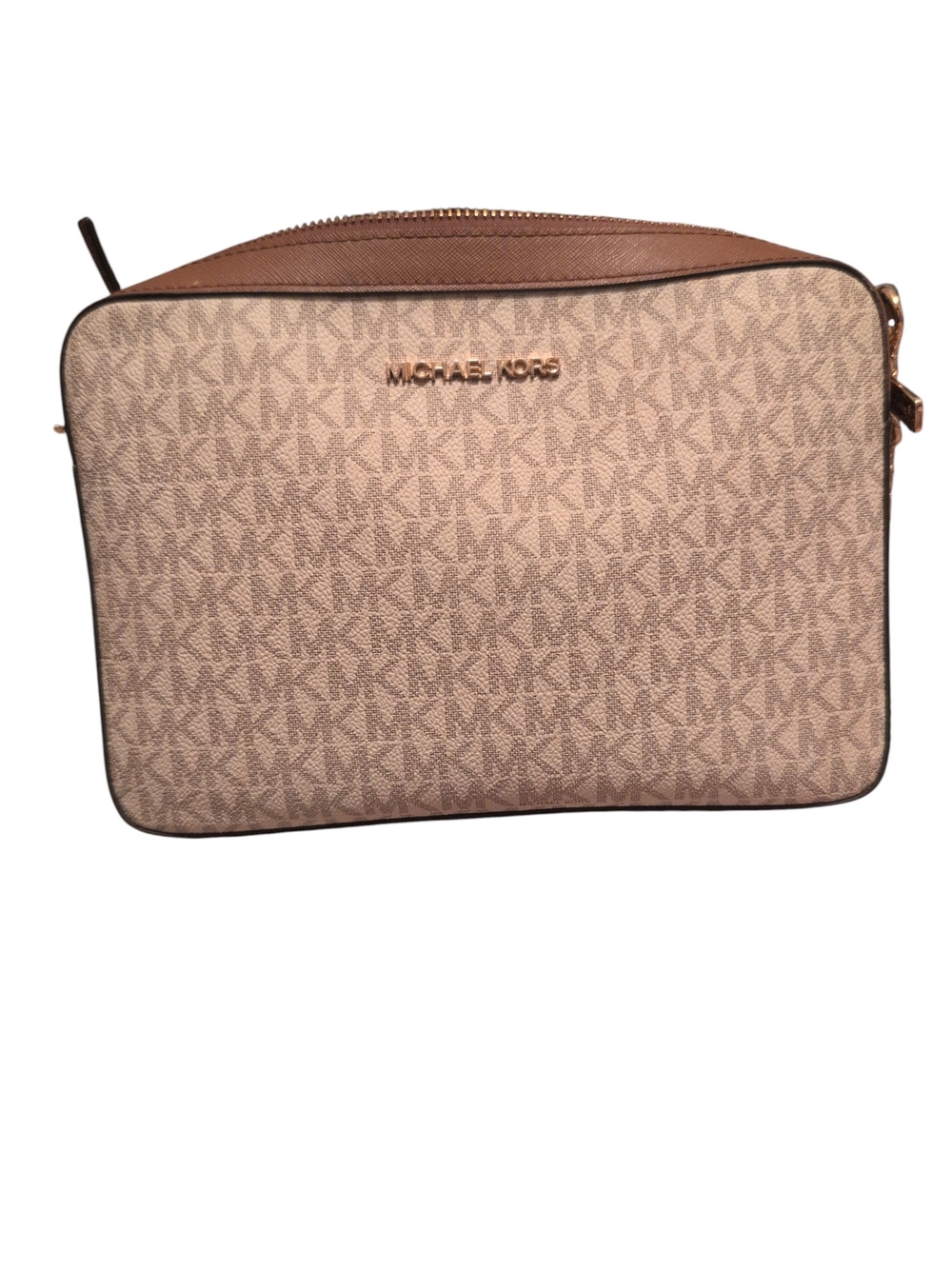 Michael Kors Beige Signature Crossbody Bag